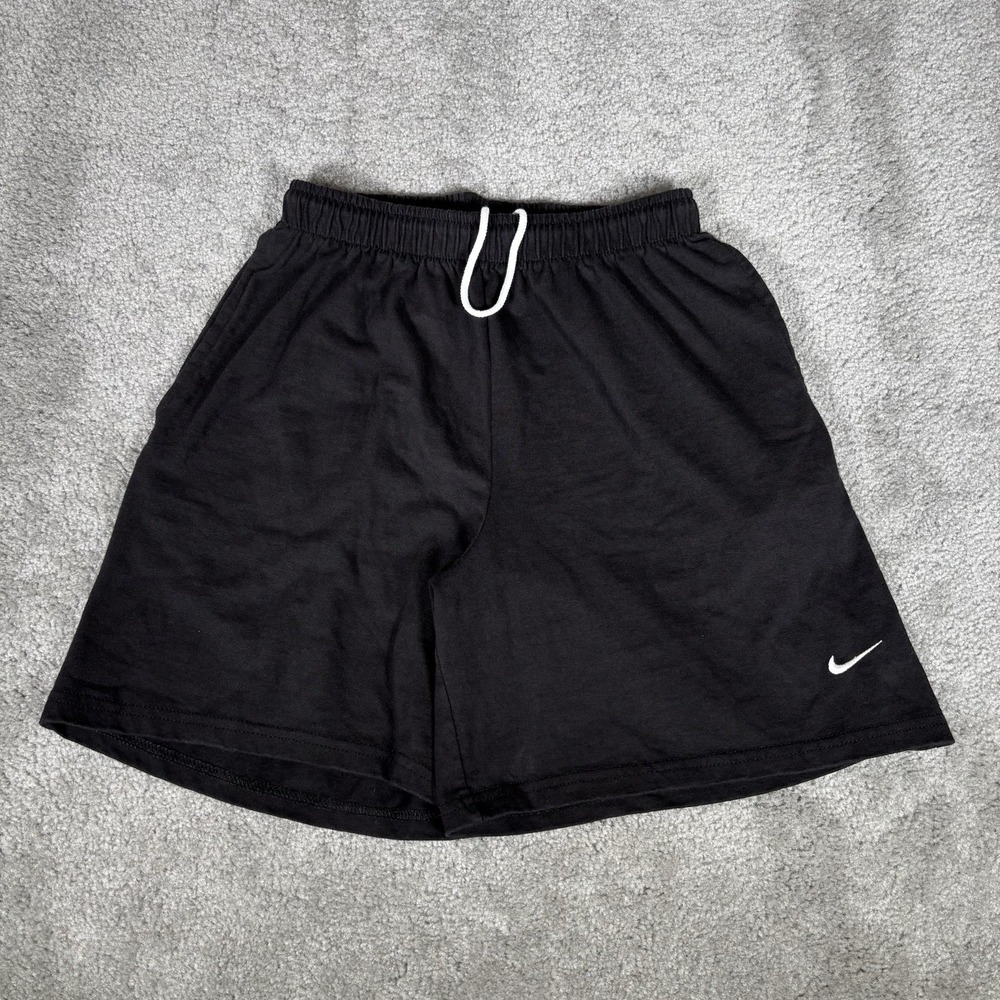 Vintage Nike Shorts Womens S Black Knit Cotton Lightweight Gym 90s Made In USA